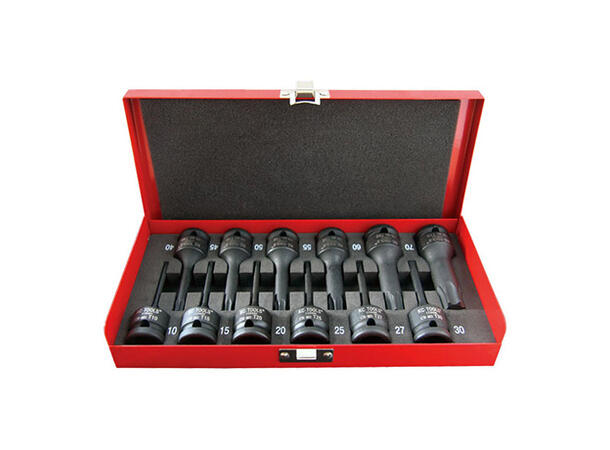 KRAFTPIPESETT TORX 1/2" DR. 12 Stk Tx10 - Tx70  KC Tools 