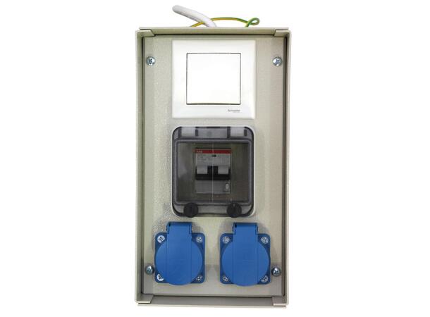 CONTAINERINNTAK MINI 16A MED JF.BRY 3,6kW, Lysbryter, 2x230V 