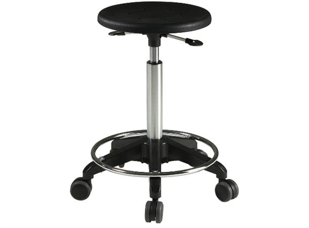 TABURETT KRAKK STOL M/HJUL 530-710 MM Industri krakk stol med fotring og hjul