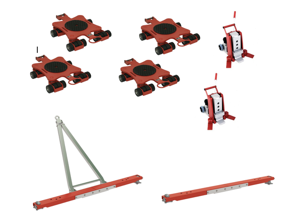 TRANSPORT HJUL LØSNING LAVTB. FOR CONT. Roterbar, 18 Tonn (24T) 2 jekker, trekks 