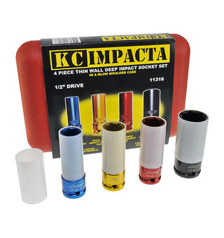 KRAFTPIPESETT HJUL 1/2" 4STK 17, 19, 21 og 27mm -  KC Tools
