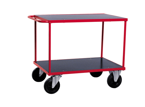 BORDVOGN 2 PLAN M/BREMS 1000X600MM H1000mm, Hjul Ø200mm, 22 kg, Rød 