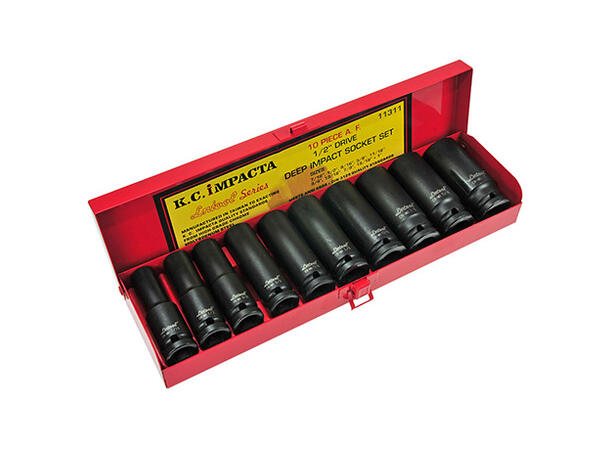 KRAFTPIPESETT 1/2" 10STK LANGE - TOMMER 7/16 - 1", Metallkoffert KC Tools 