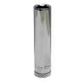 PIPE LANG 1/4&quot; SEKSK. 9MM POLERT Forniklet, forkrommet, polert KC Tools