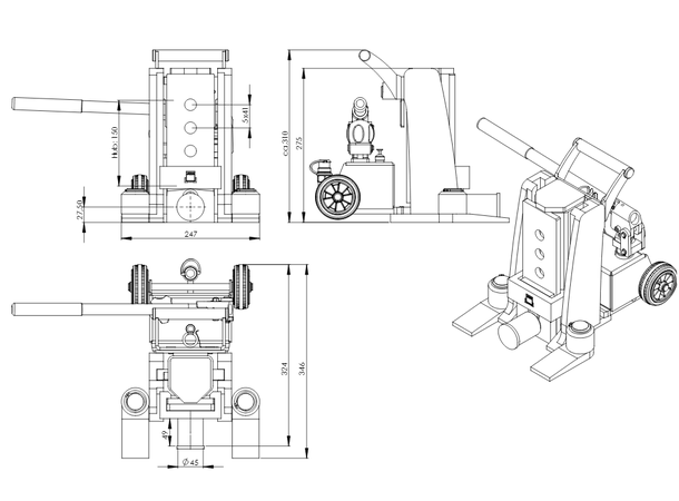 HYDRAULISK TÅJEKK FOR ISO CONTAINER 10T 10 tonn, For løft av container 
