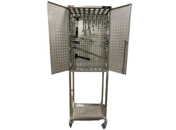 VERKTØYVOGN SYREFAST INKL. VERKTØY B600 x D400 x H1800mm AISI 316L, Sanitær 