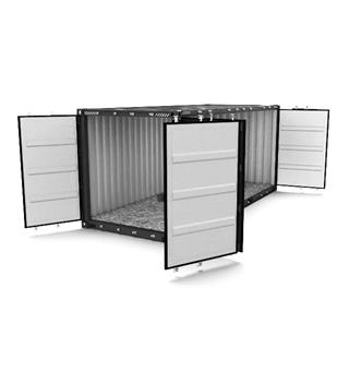 CONTAINER 20´ FULL SIDE ACCESS RIGHT RAL 7012 Grey, Low Cube,  FTC