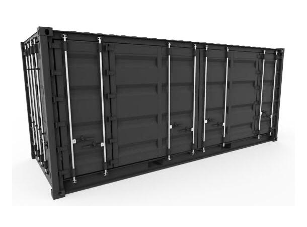 CONTAINER HEAVY LOAD 20´ FULL ACCESS Incl. Racking, RAL 7012 Grey, Custom 
