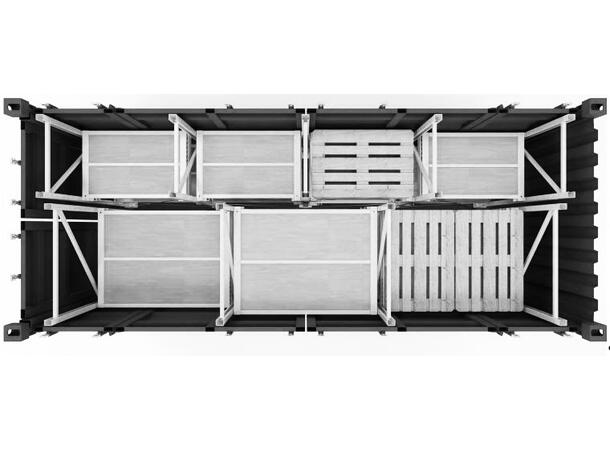 CONTAINER HEAVY LOAD 20´ FULL ACCESS Incl. Racking, RAL 7012 Grey, Custom 
