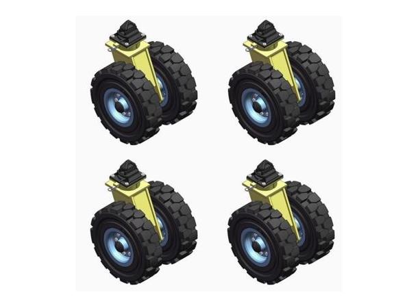 HJUL OFFROAD FOR CONTAINER Ø550MM Hel gummi sort, FT 