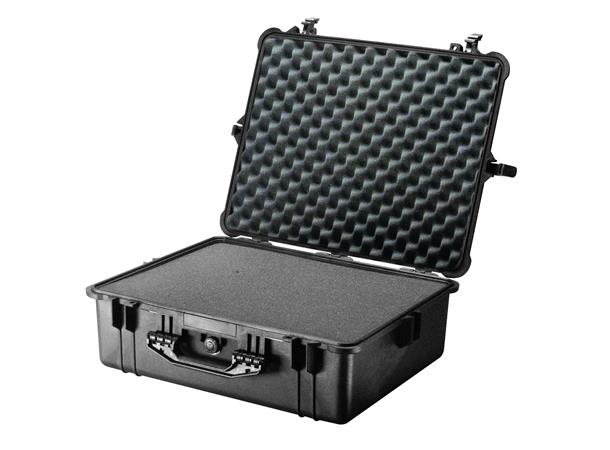 KASSE PELI 1600 M/SKUM, SORT Innv. mål: 546x420x202 mm - Peli 