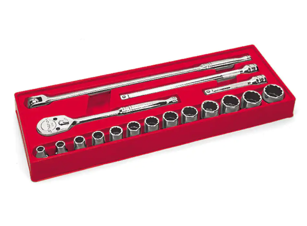 PIPESETT 1/2" KORT 12-KANT 3/8-1-5/16" 317MPC - 17 Deler - Snapon 