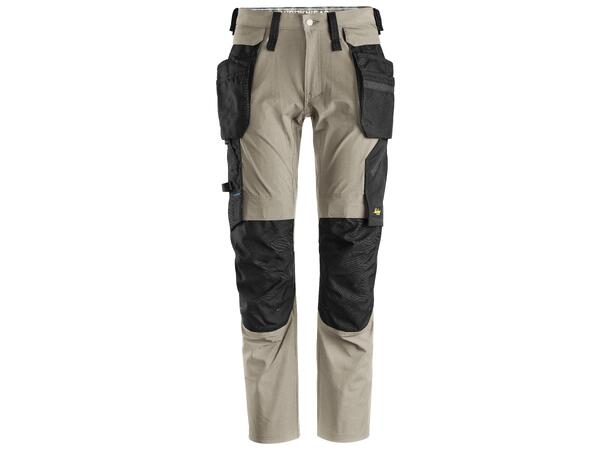 BUKSE 6208 KHAKI/SORT HL STR: 120 LiteWork - Snickers 