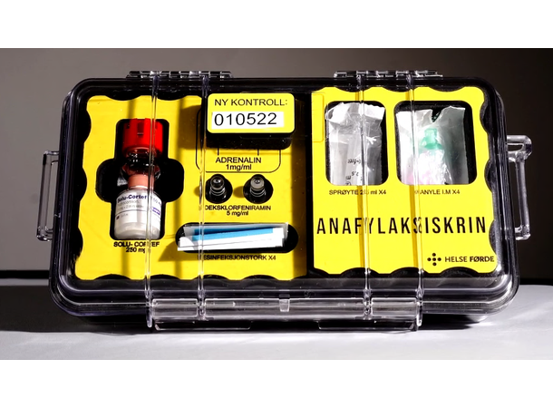 ANAFYLAKSISKRIN FOR HELSEPERSONELL Boks, innredning, prosessdiagram 