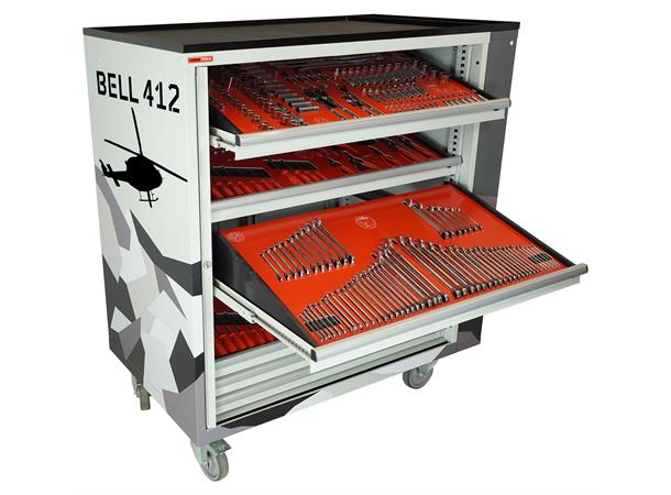 ROLLER CABINET AVIATION BELL-412 Inclined drawers, side cabinet, FTC