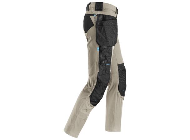 BUKSE 6208 KHAKI/SORT HL STR: 100 LiteWork - Snickers 