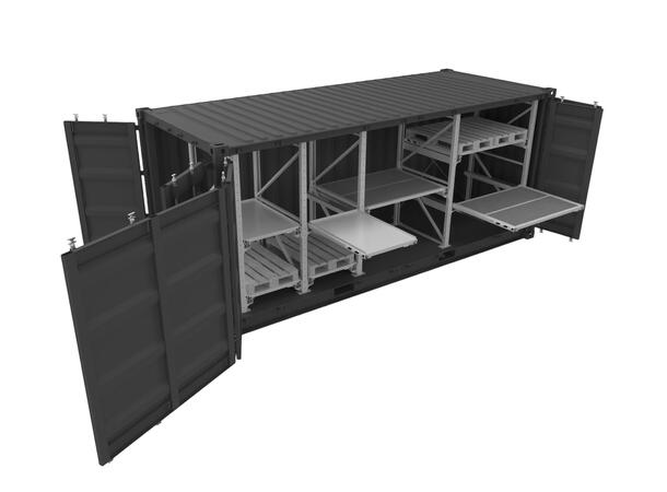 CONTAINER HEAVY LOAD 20´RIGHTSIDE ACCESS Racking+ locker, Low Cube, FTC 