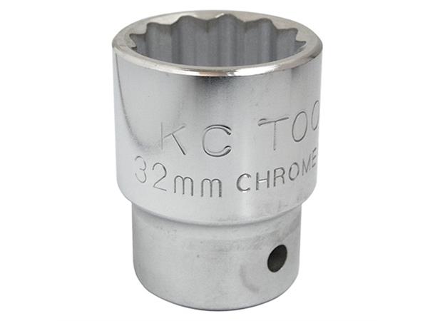 PIPE KORT 3/4" DR. TOLVK. 1-3/16" Krommet og polert - KC Tools 