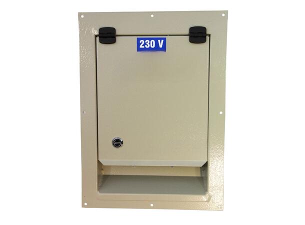 CONTAINERINNTAK 32A 230V 12kW, Lysbryter, 3 x 230v, 2 x 16A-3P 