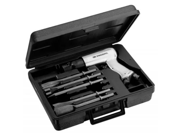 MEISELHAMMER PISTOL 6-KANT TRYKKLUFT SET V.321FH, koffert, 4 x meisler,  Facom 
