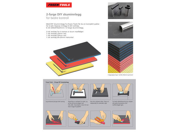 SKUMINNLEGG DIY 6-PK - GUL/SORT 6 Stk 630X470X25mm 3Stk Verktøy - FTC 
