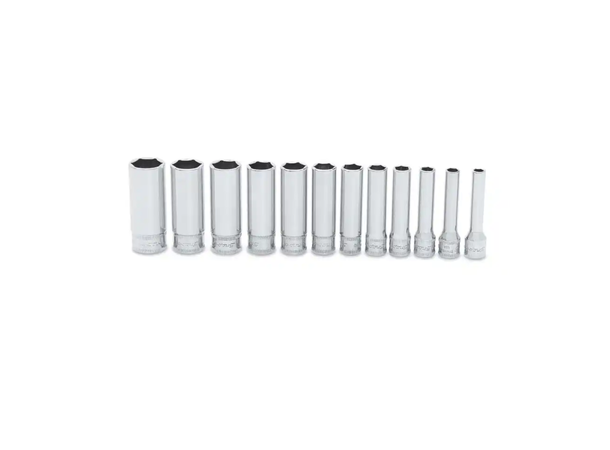 PIPESETT LANG 1/4" DR. SEKSKANT METRISK 112STMMY - 12 Deler - Snapon 