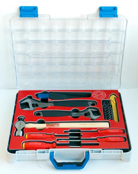 Skreddersydd motorromsett i Sortimo-koffert med rødt HDFI-innlegg