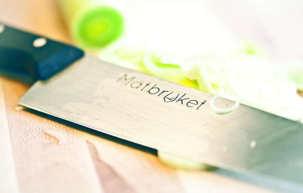 Lasergravert kjøkkenkniv